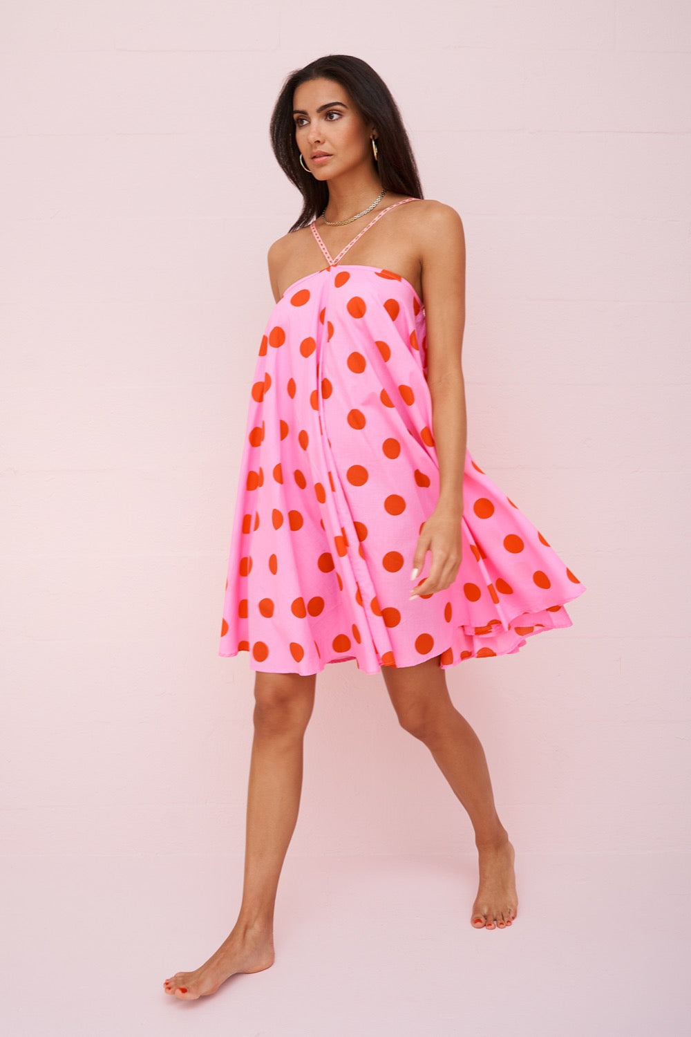 Hot Pink Maxi Dress - Polka Dot Dress - Cutout Maxi Dress - Lulus